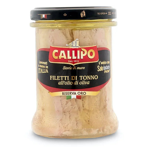 FILETTI DI TONNO OLIO OLIVA VASO VETRO RISERVA ORO GR.200