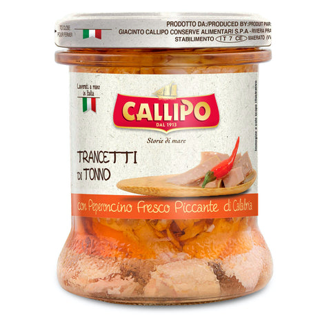 TRANCETTI DI TONNO AL PEPERONCINO OLIO OLIVA VV GR.170