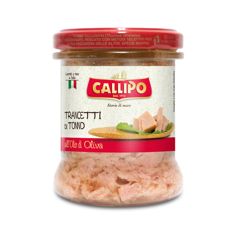 TUNA SLICES IN OLIVE OIL GLASS JAR GR.170