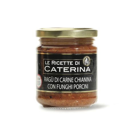 RAGU' DI CARNE CHIANINA E FUNGHI PORCINI "RICETTE DI CATERINA" GR.180